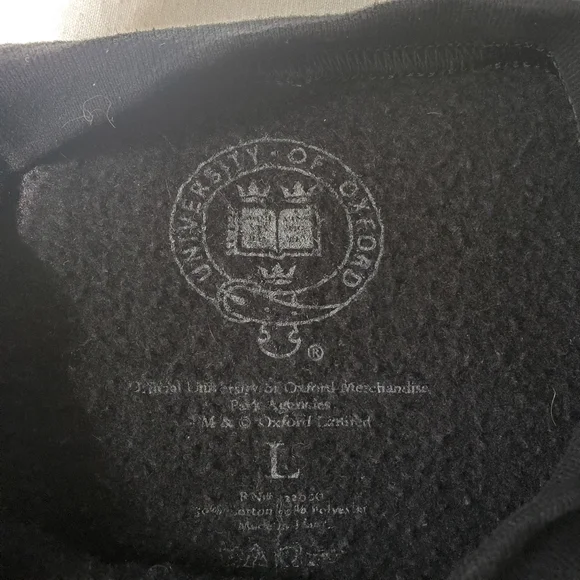 Unisex Black Cambridge University Preppy Sweatshirt Size L Cotton/Polyester - Picture 5 of 10